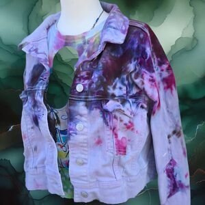 Wild Fable Lavender Denim Jacket – Size Medium Ice Dyed